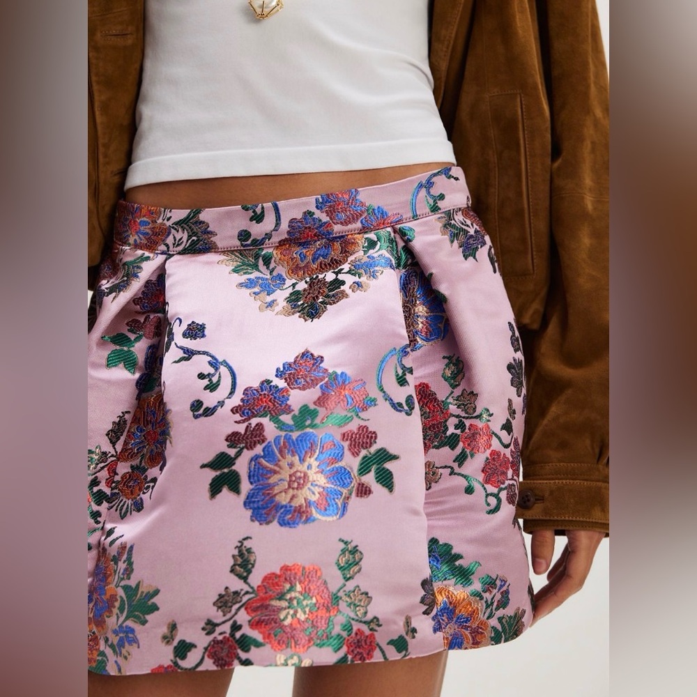 Free People Pink Floral Skirt